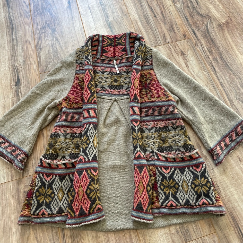 Free People Multicolor Patterned Cardigan